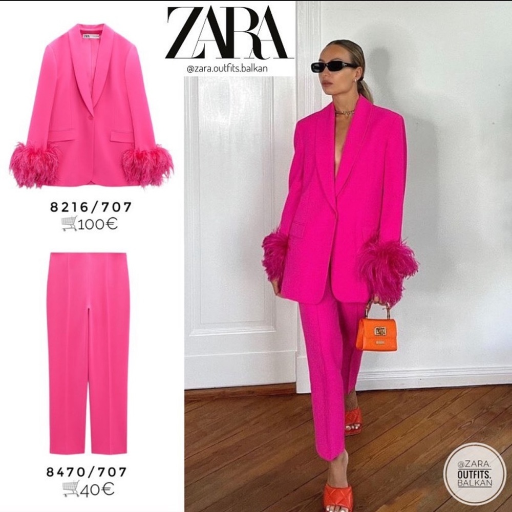 Zara pink highwaisted pant
